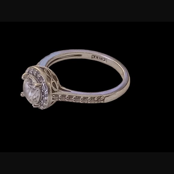 925 Sterling Silver Round Cut Halo Size 8.75 Statement Engagement Ring - Picture 8 of 9